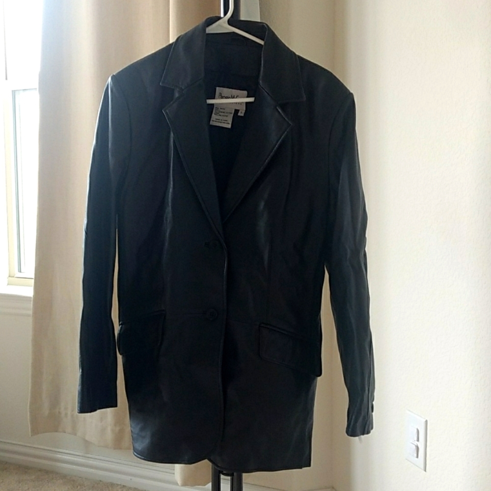Pamela McCoy 100% genuine leather jacket black size L